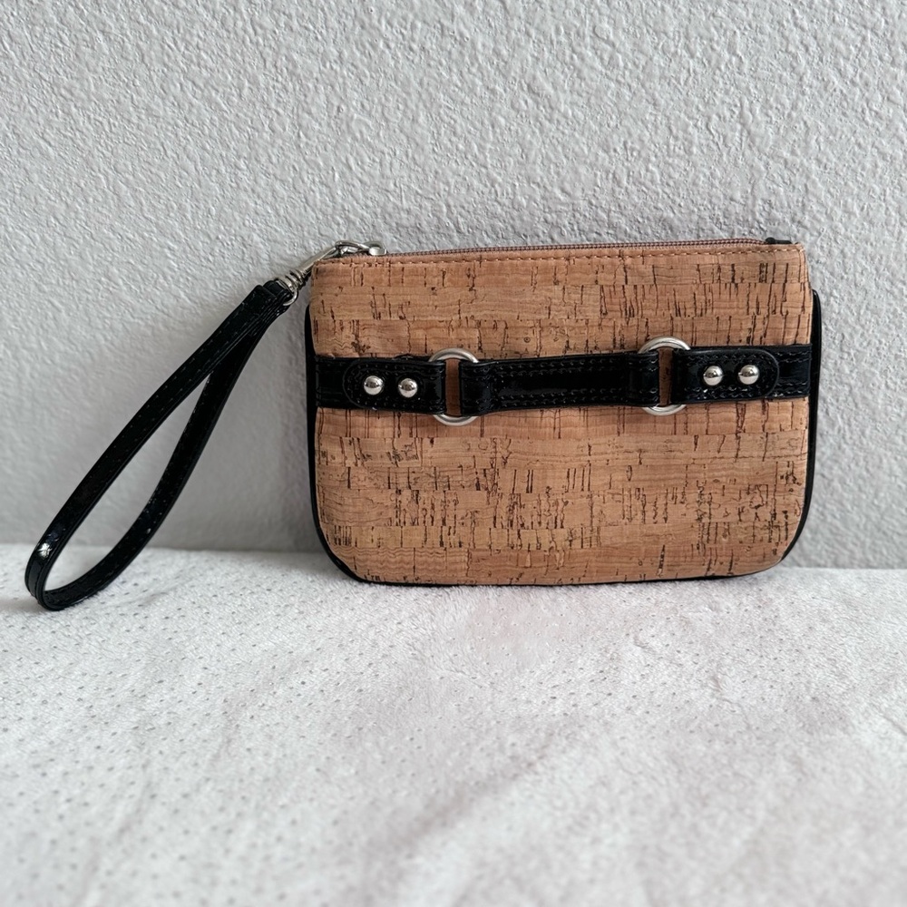 ♥️ EXPRESS: Cork & Patent Leather Clutch/Wristlet